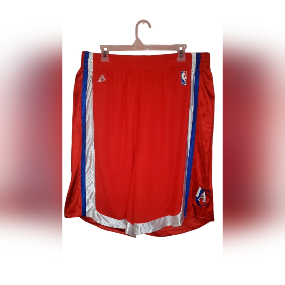 Los Angeles Clippers Shorts Adult Red Adidas NBA Basketball Logo Mens 2XL